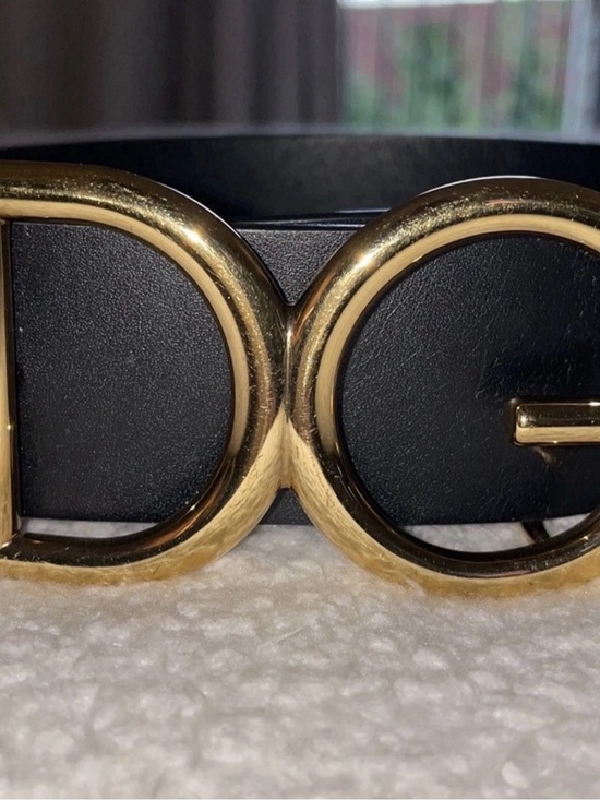 DOLCE & GABBANA Black Leather Belt with Gold DG Buckle - women main image 4